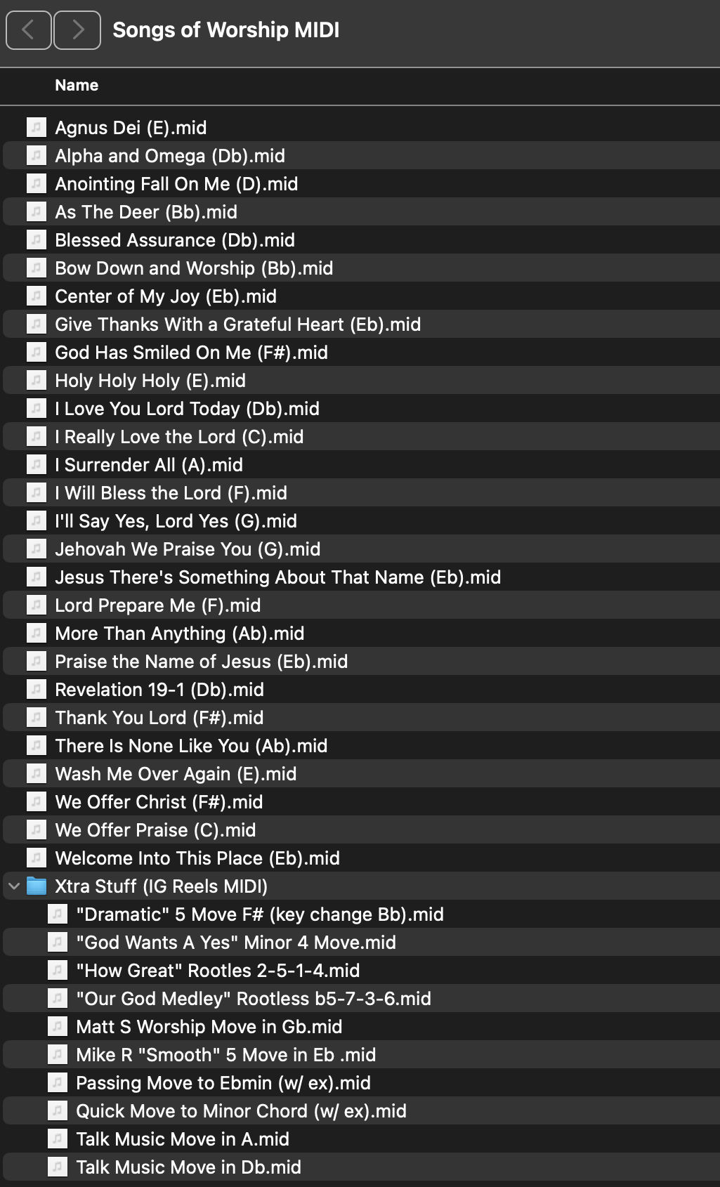 Songs of Worship MIDI Pack